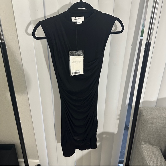 NWT The Line by K Ayme Ribbed Mockneck Dress Black Small - Picture 7 of 9